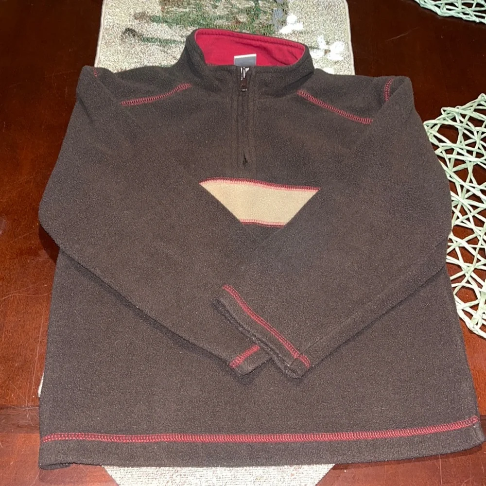 GYMBOREE LIGHT LAYER BROWN CHEST STRIPE CARDIGAN JACKET EUC sz 5